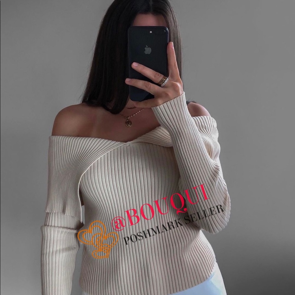 BLOGGERS FAV ZARA OFF SHOULDER FITTED KNIT TOP - Picture 11 of 16